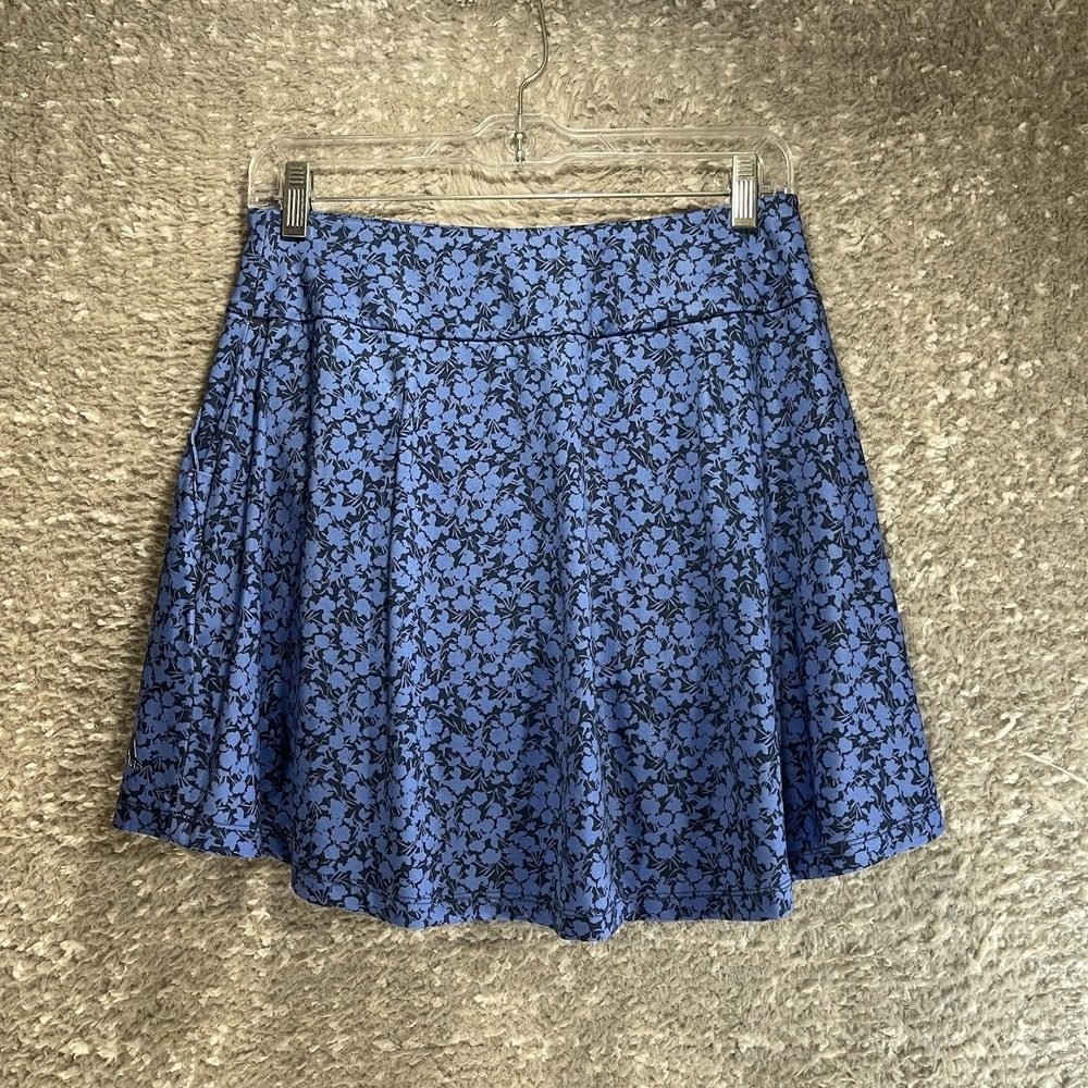 Adidas Golf Women's Skort Skirt Blue Floral Print Size Small Pockets Outdoor